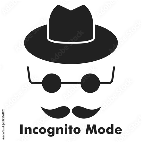 Incognito Mode Solid Black Icon