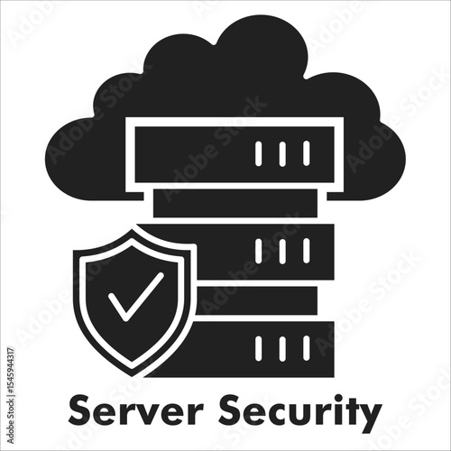 Server Security Solid Black Icon