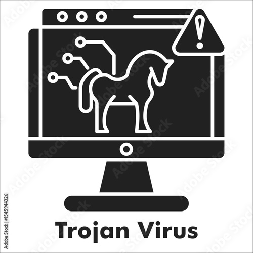 Trojan Virus Solid Black Icon