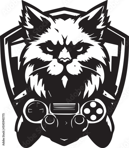 Gaming cat silhouette design