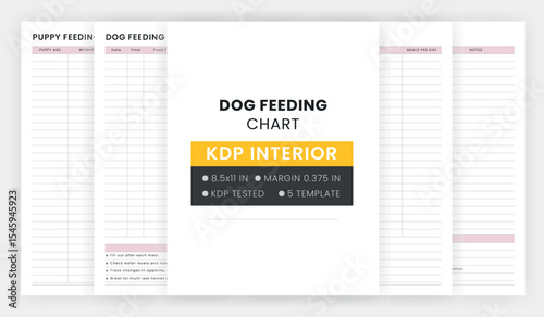 Dog Food Feeding Chart, Dog Feeding Schedule, Dog Feeding Log, New Puppy Feeding Chart