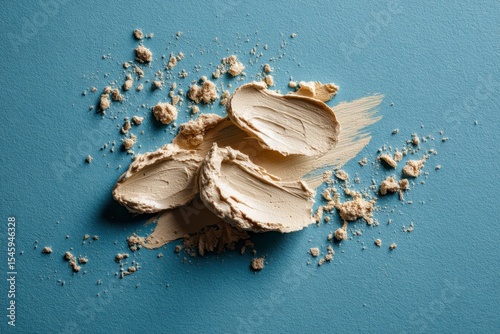 Wallpaper Mural Beige Clay Smear on Blue Background Torontodigital.ca