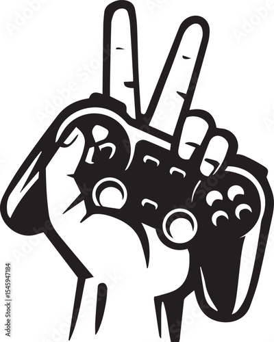 game controller silhouette design, joystick 