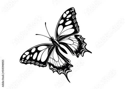 Flying butterflies silhouette black vector icon design