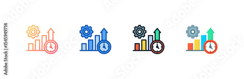 Productivity icon set multiple style collection