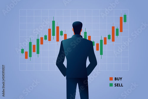 business man with chart