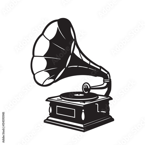 Vintage Gramophone A Classic Illustration of Antique Music Player