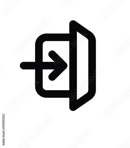Black and white vector illustration of a Japanese Zen arrow symbol design