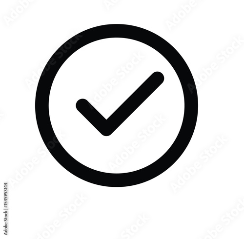 Green glossy web button with a 3D check mark icon, a vector symbol of confirmation and acceptance