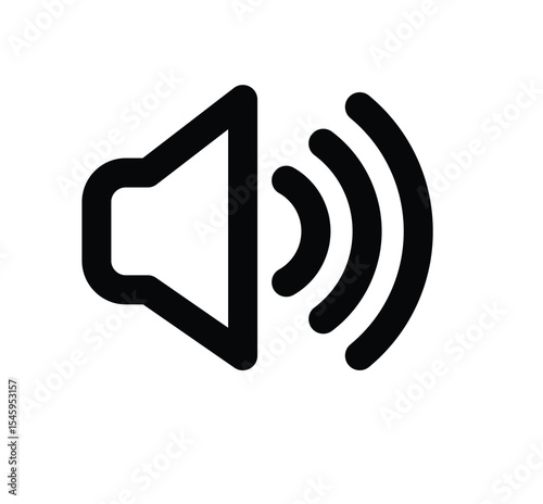 Speaker icon vector illustration: a web symbol for sound and communication, a technology design element