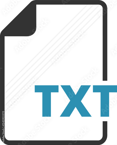 TXT Document Icon: Clean, modern depiction of a TXT file, ideal for web design, data storage, and document illustration.