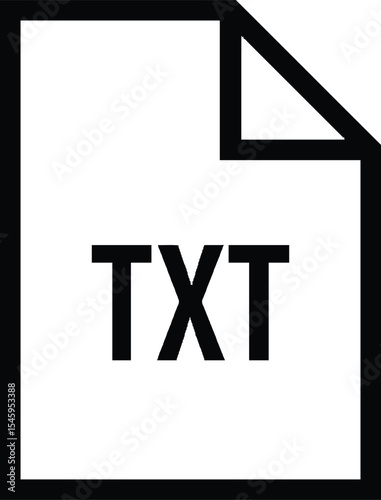 TXT file Icon: Clean and minimalist text document icon featuring the abbreviation "TXT" – ideal for digital and print design projects. 