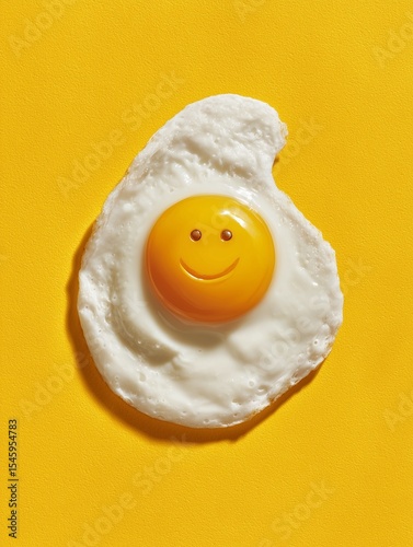 fried egg on a yellow background