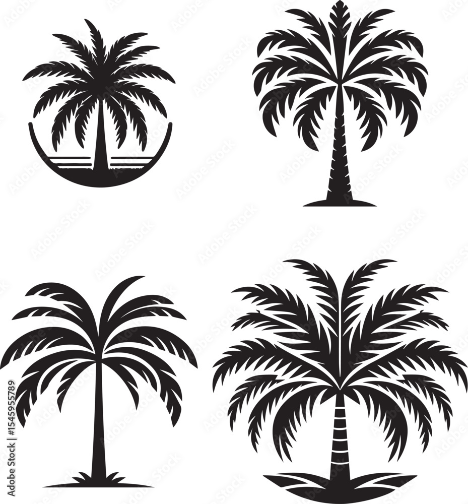 Fototapeta premium palm tree vectors and logo style design illustration