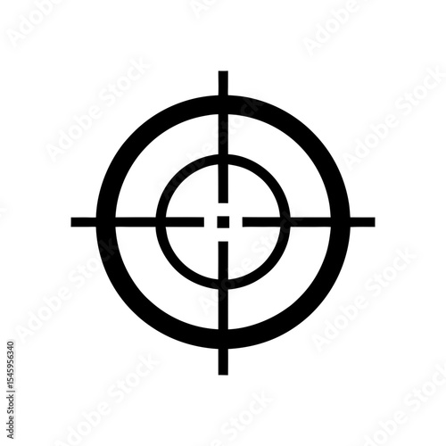 Crosshair target icon logo in minimalist style for aim accuracy and goal branding