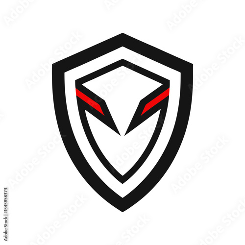 Esports shield icon logo with minimalist design for competitive gaming and team identity