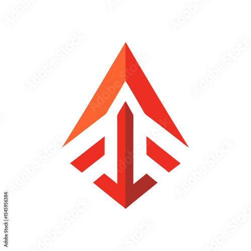 Arrow level up icon logo in clean style for progress achievement and game branding