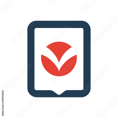 Tablet learning icon logo for digital education smart study and e learning platform