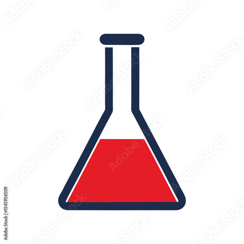 Science flask icon logo for chemistry lab education and scientific learning branding