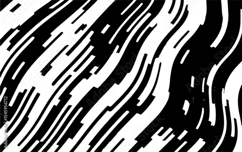 Abstract artistic wavy black and white pattern. Dynamic psychedelic background. Grunge urban style. Vector illustration