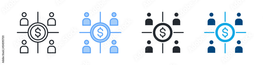 Customer Icon Set Multiple Style. Design In Outline, Blue, Glyph, Dual Tone Customer Icon Set Multiple Style. Design In Outline, Blue, Glyph, Dual Tone