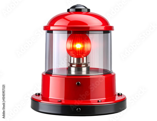 Red emergency light isolated on transparent background, PNG