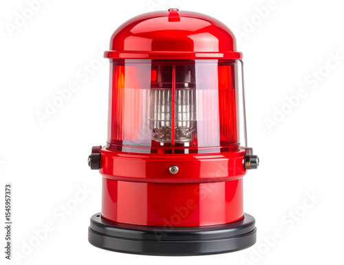 Red emergency light isolated on transparent background, PNG