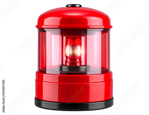Red emergency light isolated on transparent background, PNG