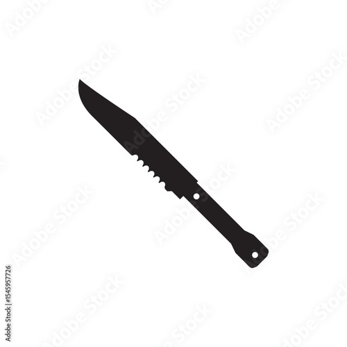 Knife icon vector. Hunting knife illustration sign. Military knife communication symbol. Cold weapon web icon set.