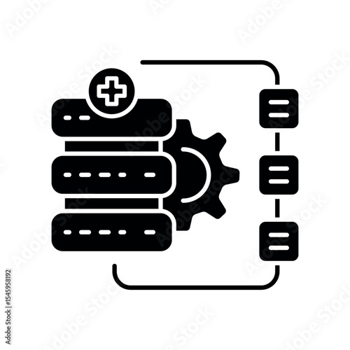 Data integration black flat icon.