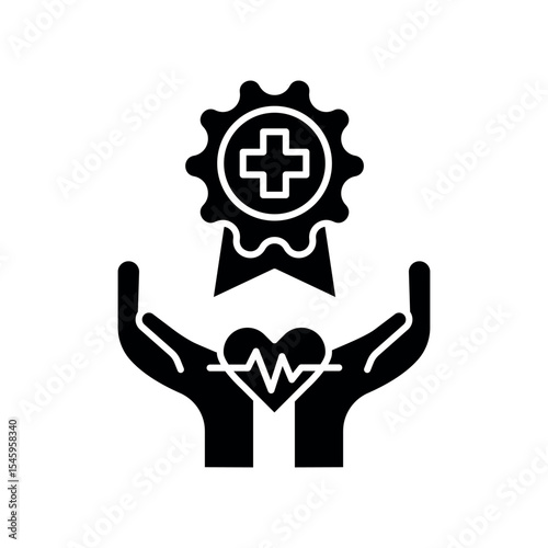 Quality medical standards glyph icon for digital and print projects.  Minimal clean icons for apps and websites. Modern simple icons
