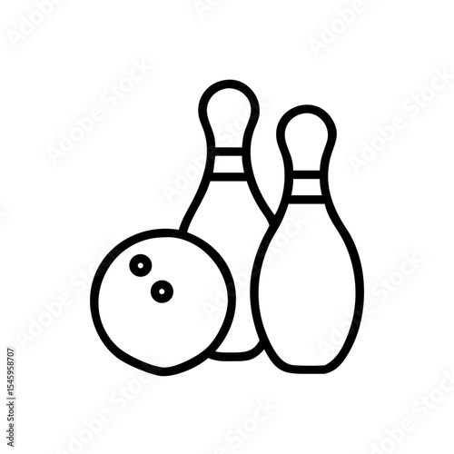 Icon of a bowling ball and pins representing the sport