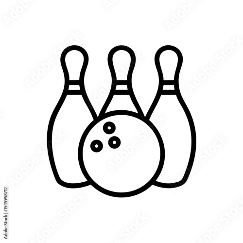 Icon of a bowling ball and pins representing the sport