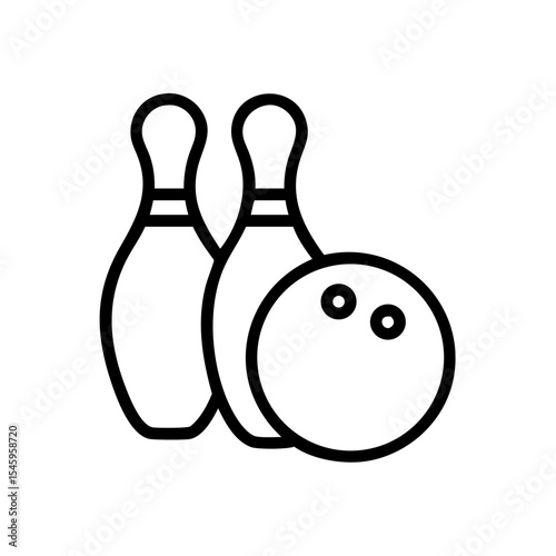 Icon of a bowling ball and pins representing the sport