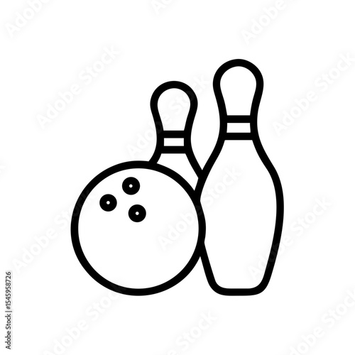 Icon of a bowling ball and pins representing the sport