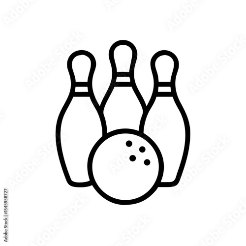 Icon of a bowling ball and pins representing the sport