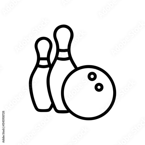 Icon of a bowling ball and pins representing the sport