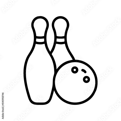 Icon of a bowling ball and pins representing the sport