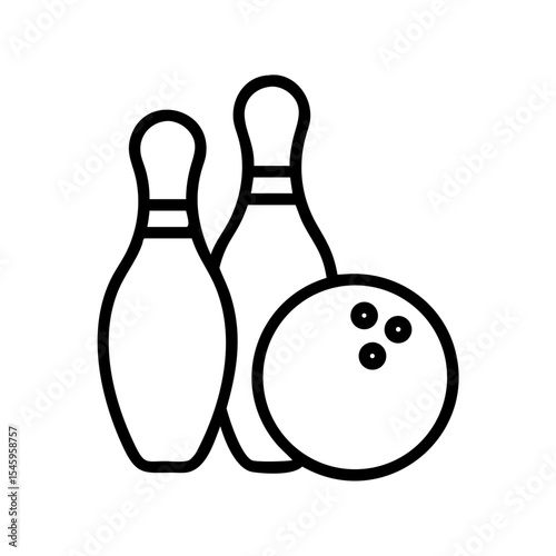 Icon of a bowling ball and pins representing the sport