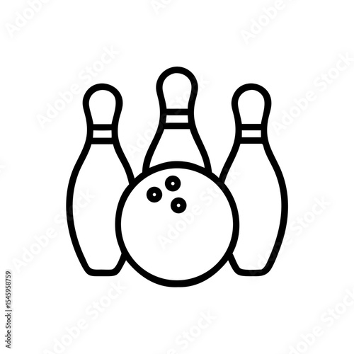 Icon of a bowling ball and pins representing the sport