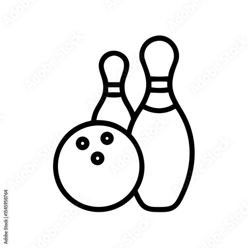 Icon of a bowling ball and pins representing the sport
