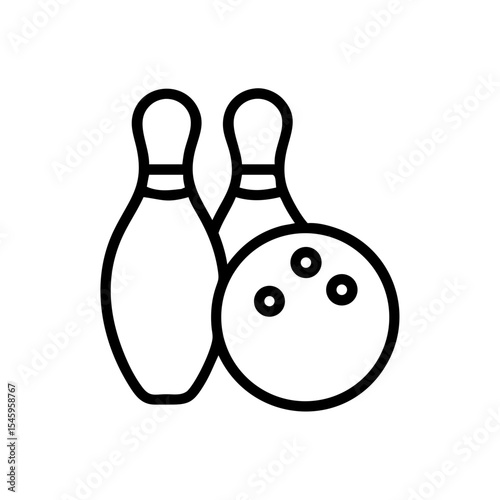 Icon of a bowling ball and pins representing the sport