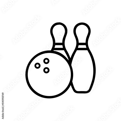 Icon of a bowling ball and pins representing the sport
