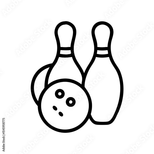 Icon of a bowling ball and pins representing the sport