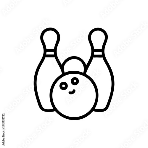 Icon of a bowling ball and pins representing the sport