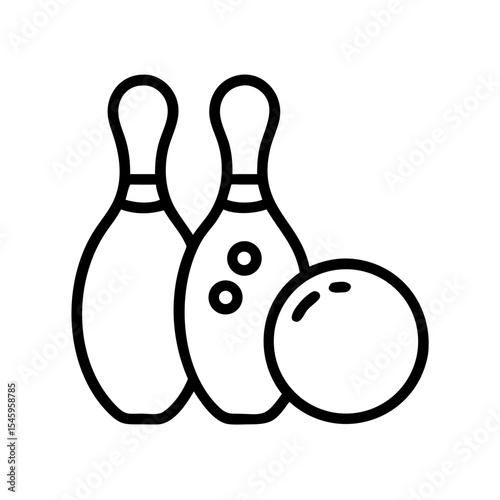 Icon of a bowling ball and pins representing the sport