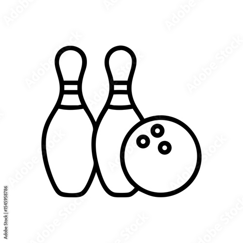 Icon of a bowling ball and pins representing the sport