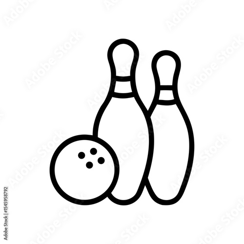 Icon of a bowling ball and pins representing the sport