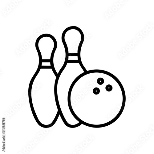 Icon of a bowling ball and pins representing the sport