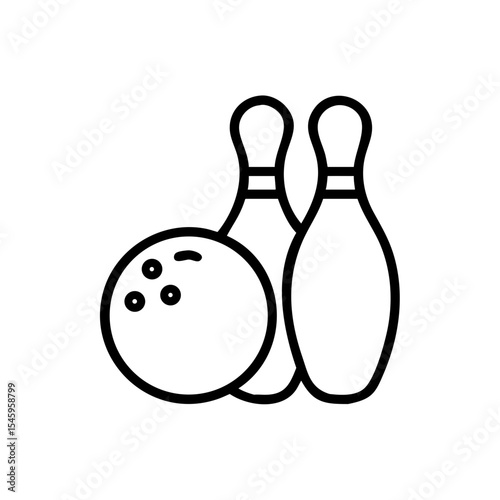 Icon of a bowling ball and pins representing the sport